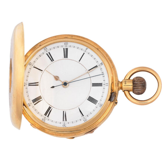English gold lever watch with start/stop seconds Circa 1902