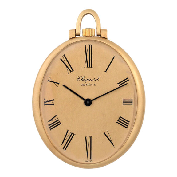 Swiss 18 carat gold oval shaped lever pocket watch Circa 1980