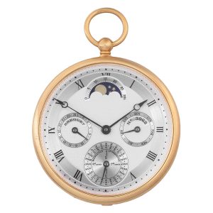 Swiss gold open faced complicated lever watch Circa 2000