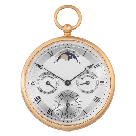 Swiss gold open faced complicated lever watch Circa 2000