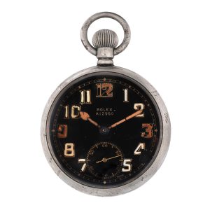 Swiss stainless steel lever military pocket watch Circa 1940