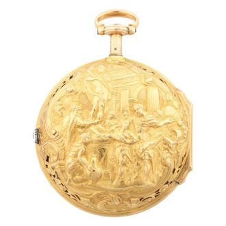 Fine English gold quarter repeating repoussé watch Circa 1770
