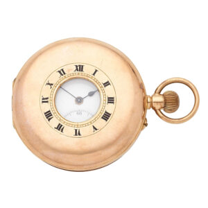 Swiss gold half hunting cased keyless lever watch Circa 1919