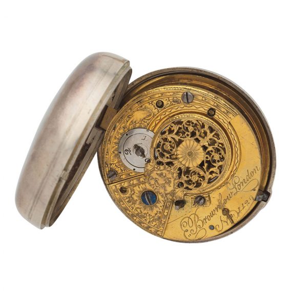 English silver pair cased key wind verge pocket watch Circa 1804 English silver pair cased key wind verge pocket watch Circa 1804