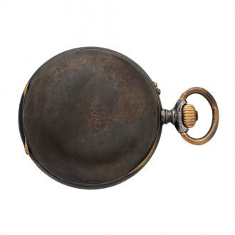 Swiss gunmetal digital keyless pocket watch Circa 1930