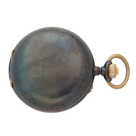 Swiss gunmetal digital keyless pocket watch Circa 1930 Swiss gunmetal digital keyless pocket watch Circa 1930