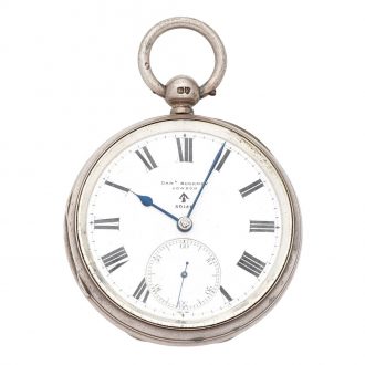 English silver open faced key wind military deck watch Circa 1886