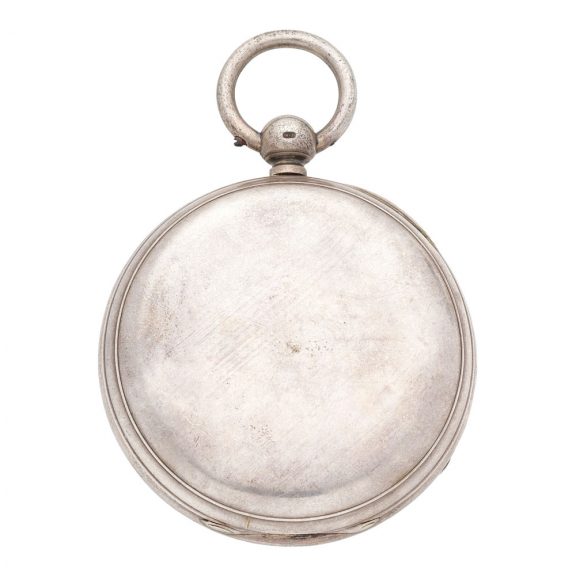 English silver open faced key wind military deck watch Circa 1886 English silver open faced key wind military deck watch Circa 1886