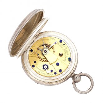 English silver open faced key wind military deck watch Circa 1886