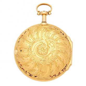 Exceptional English gold half quarter repeating watch Circa 1767