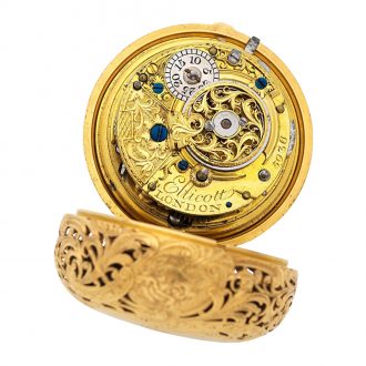Exceptional English gold half quarter repeating watch Circa 1767