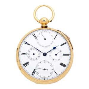 English 18K gold quarter repeating calendar watch Circa 1862
