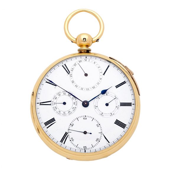 English 18K gold quarter repeating calendar watch Circa 1862
