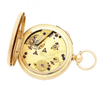 English 18K gold quarter repeating calendar watch Circa 1862