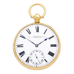 English 18K gold keyless wind pocket chronometer Circa 1856