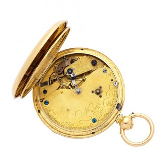 English 18K gold keyless wind pocket chronometer Circa 1856