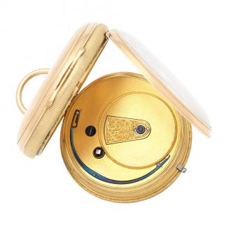 English gold open faced key wind pocket watch Circa 1892