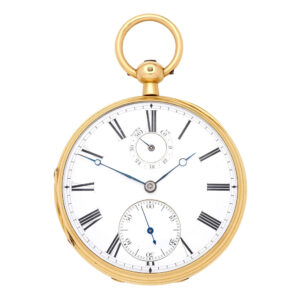 English gold lever with power reserve indication Circa 1869