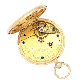 English gold lever with power reserve indication Circa 1869