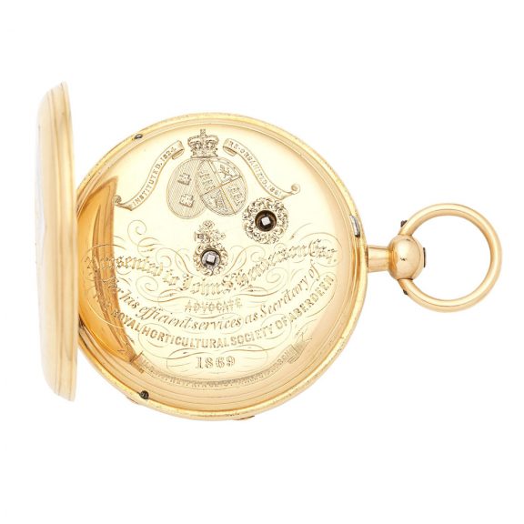 English gold lever with power reserve indication Circa 1869 English gold lever with power reserve indication Circa 1869