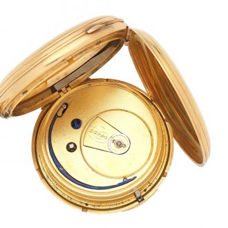 English 18K gold hunting cased key wind pocket watch Circa 1870