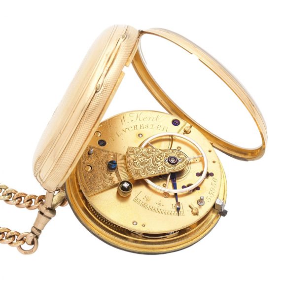 English 18K gold open faced lever pocket watch Circa 1866 English 18K gold open faced lever pocket watch Circa 1866