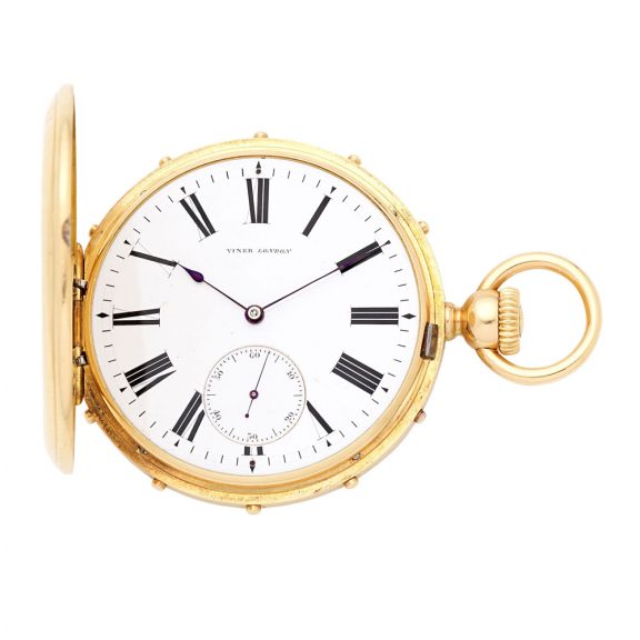 Rare English 18K gold keyless à tact pocket watch Circa 1870 Rare English 18K gold keyless à tact pocket watch Circa 1870