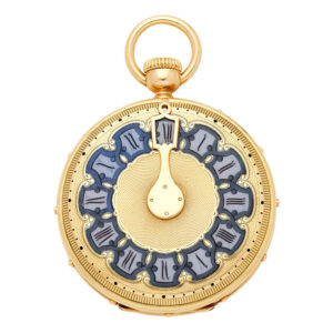 Rare English 18K gold keyless à tact pocket watch Circa 1870