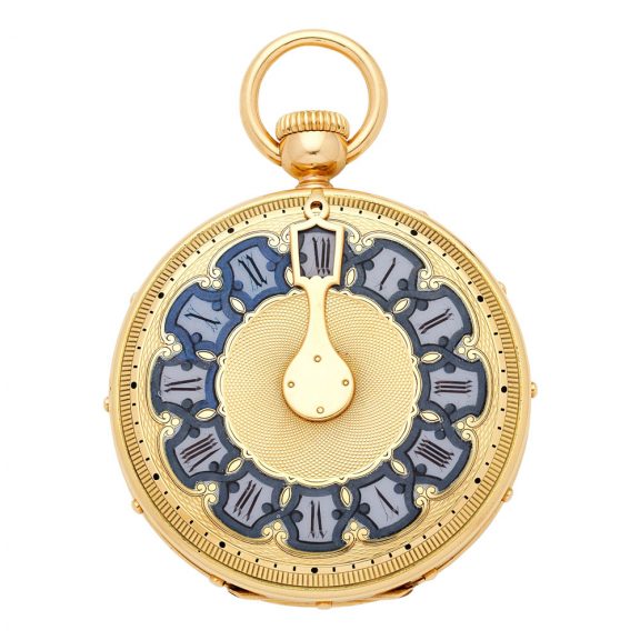 Rare English 18K gold keyless à tact pocket watch Circa 1870