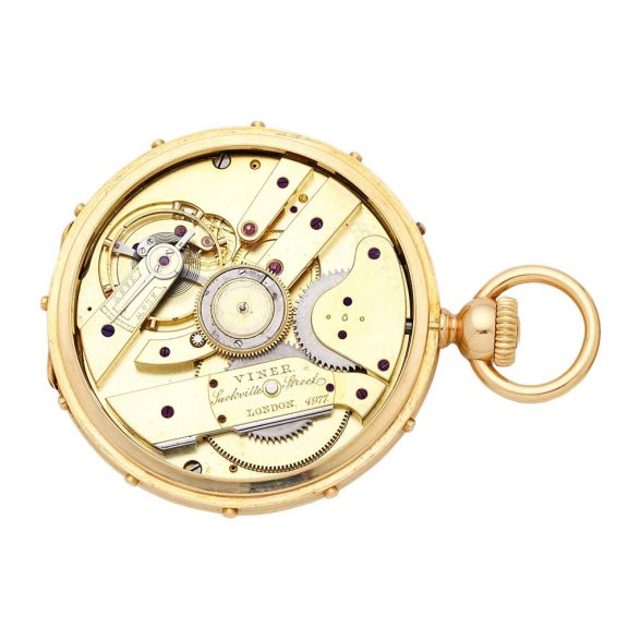 Rare English 18K gold keyless à tact pocket watch Circa 1870 Rare English 18K gold keyless à tact pocket watch Circa 1870