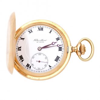 Swiss 14K gold hunting cased keyless lever watch Circa 1906