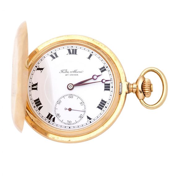 Swiss 14K gold hunting cased keyless lever watch Circa 1906 Swiss 14K gold hunting cased keyless lever watch Circa 1906