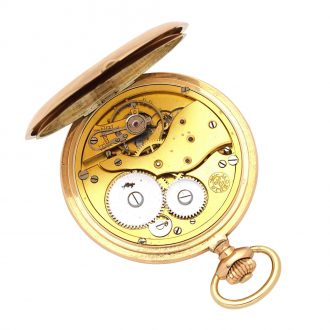 Swiss 14K gold hunting cased keyless lever watch Circa 1906 Swiss 14K gold hunting cased keyless lever watch Circa 1906