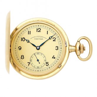 German 14K gold hunting cased keyless lever watch Circa 1910