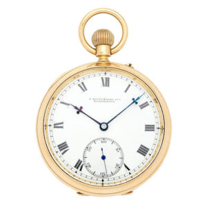 English gold open faced keyless lever pocket watch Circa 1924