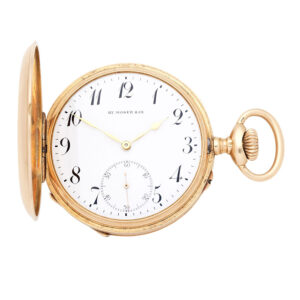 Swiss 14K gold keyless lever gentlemen's watch Circa 1909