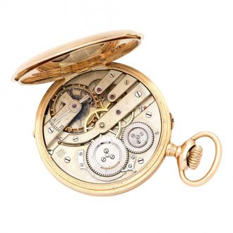 Swiss 14K gold keyless lever gentlemen's watch Circa 1909