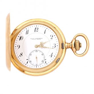 Swiss 14K gold hunting cased keyless lever watch Circa 1915