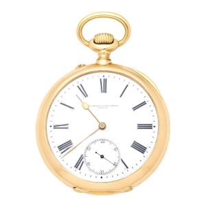 Swiss 18 carat gold open faced lever pocket watch Circa 1910