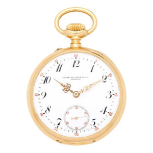 Swiss 18 carat gold open faced lever pocket watch Circa 1900