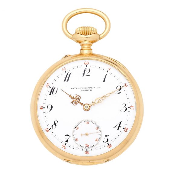 Swiss 18 carat gold open faced lever pocket watch Circa 1900