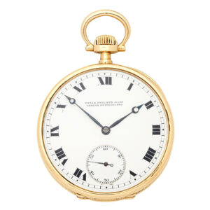 Swiss 18 carat gold open faced keyless lever watch Circa 1910