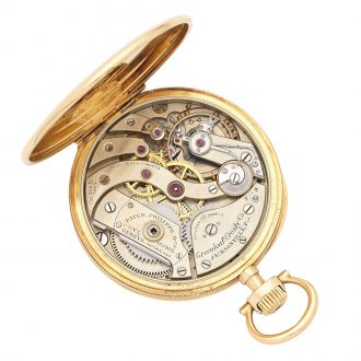 Swiss 18 carat gold open faced keyless lever watch Circa 1910