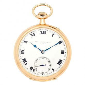 Swiss 18 carat gold open faced lever pocket watch Circa 1918