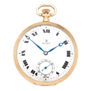 Swiss 9 carat gold open faced lever pocket watch Circa 1924