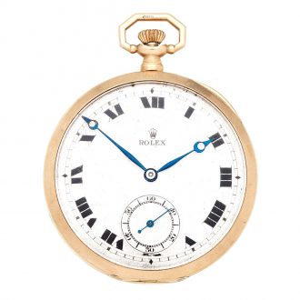 Swiss 9 carat gold open faced lever pocket watch Circa 1924