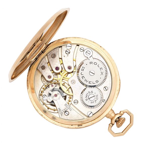 Swiss 9 carat gold open faced lever pocket watch Circa 1924 Swiss 9 carat gold open faced lever pocket watch Circa 1924