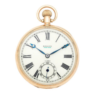 Swiss 9 carat gold open faced lever pocket watch Circa 1924