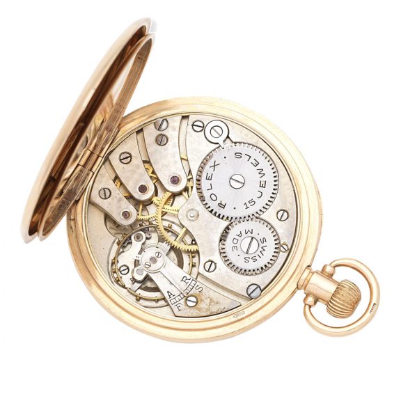 Swiss 9 carat gold open faced lever pocket watch Circa 1924 Swiss 9 carat gold open faced lever pocket watch Circa 1924