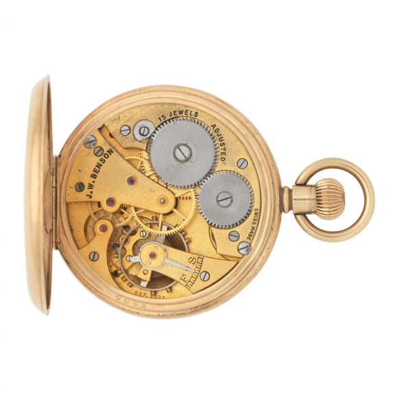 English 9 carat gold open faced keyless pocket watch Circa 1938 English 9 carat gold open faced keyless pocket watch Circa 1938
